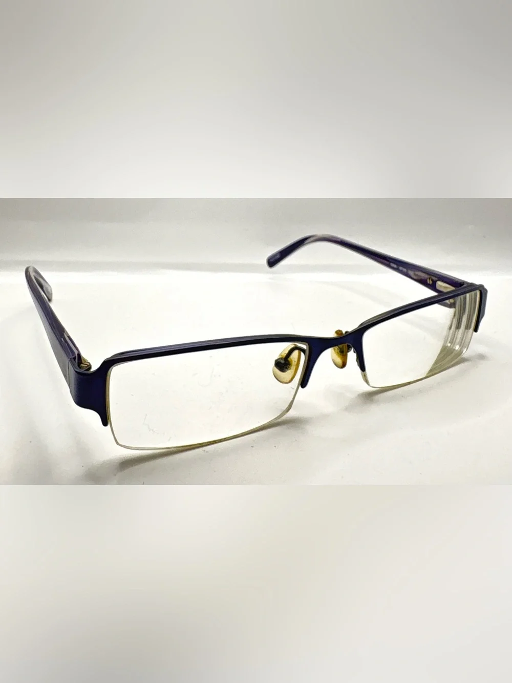 Banana Republic Dina Blue Oval Half-Rim Sunglasses Frames Only